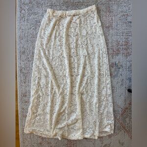 Olivaceous Cream Lace Maxi Skirt